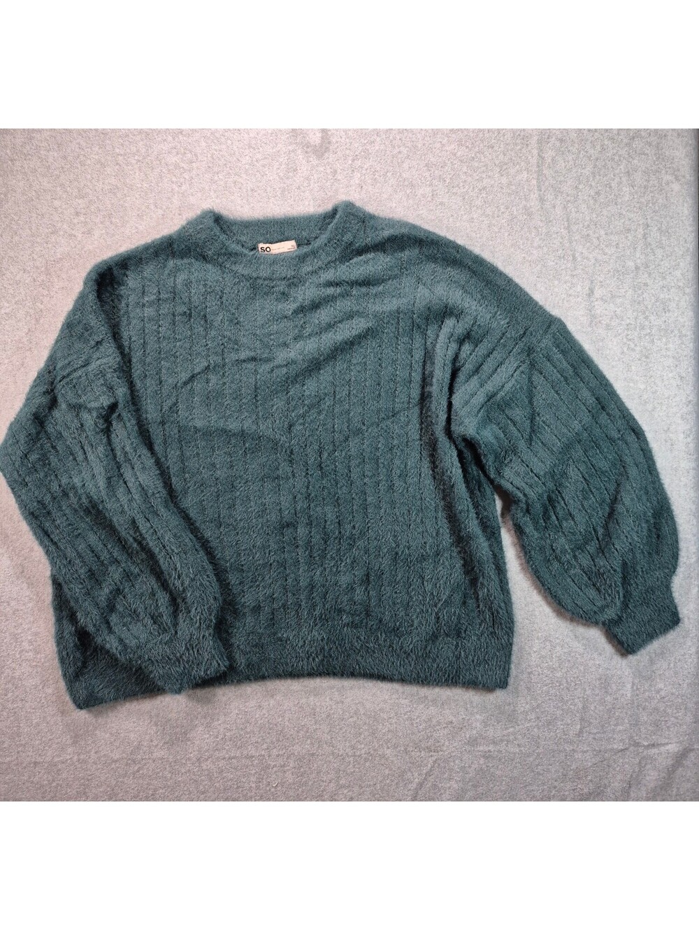 SO Women’s XL Teal Fuzzy Oversized Bell Sleeve Sweater